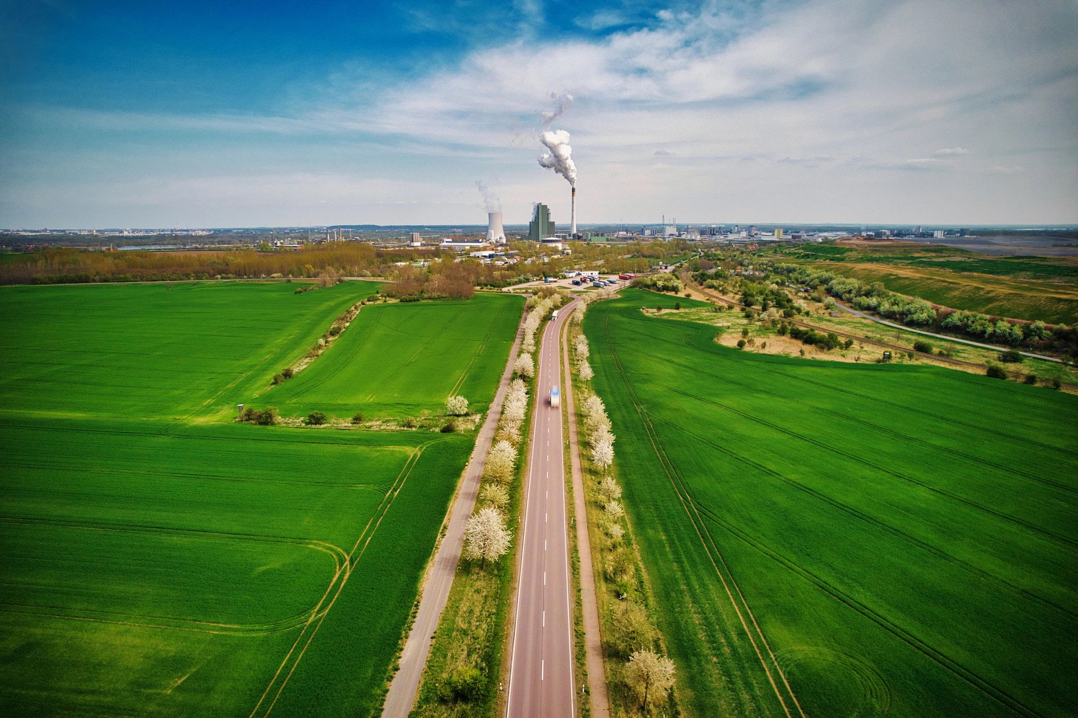 Industrial landscape representing environmental reporting