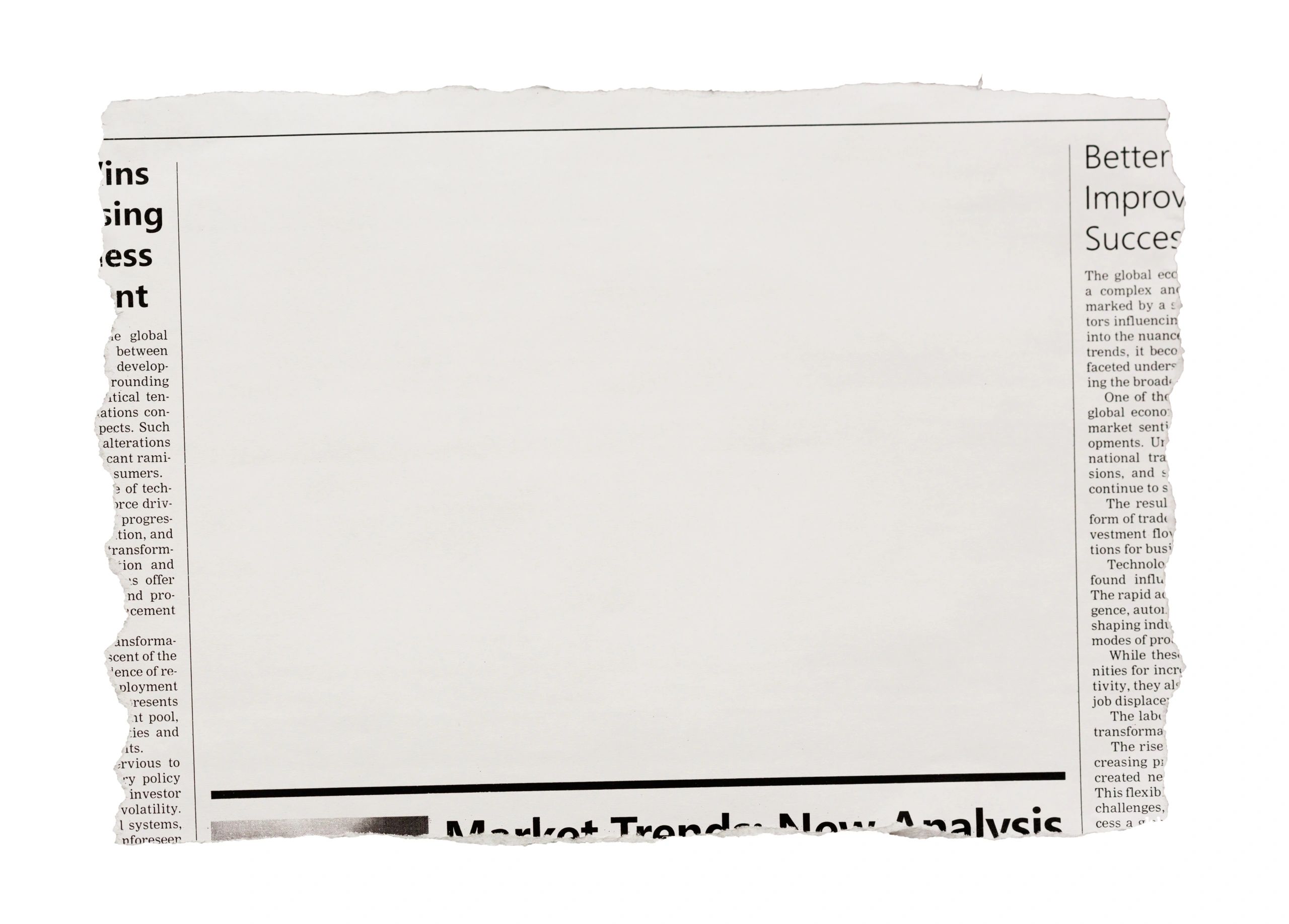 Close-up of a newspaper with space for headlines