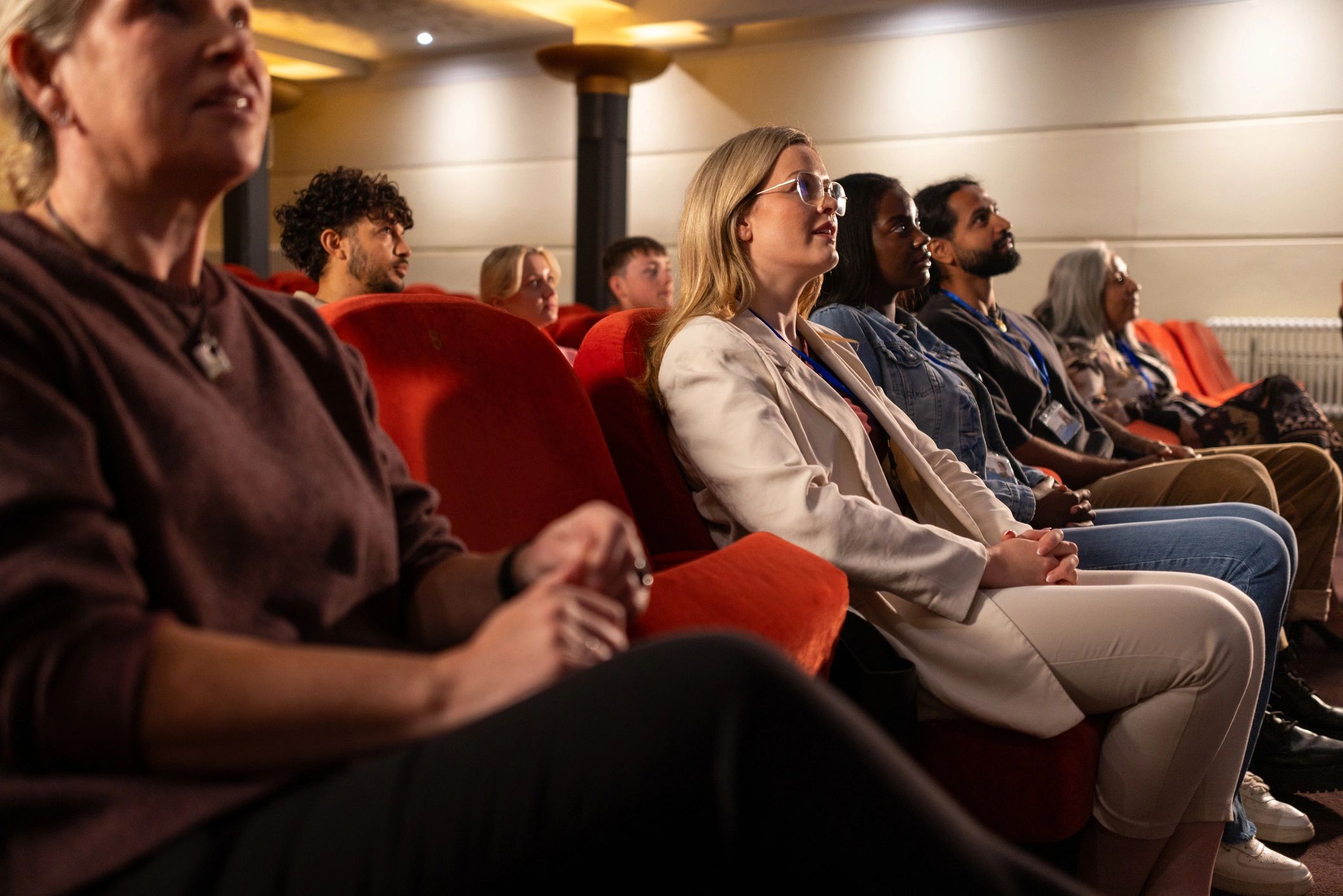 Audience seated in a cinema